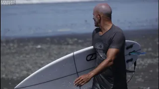 Kelly Slater and the boys surfing a beach break Spot M on the west coast of Bali, 23 September 2020