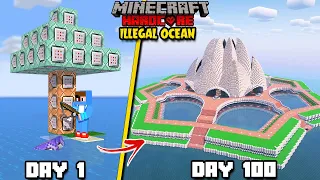 I Survived 100 Days On ILLEGAL OCEAN in Minecraft Hardcore HINDI [FULL MOVIE]