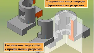 соединение части вида и части разреза