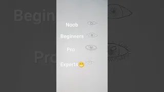 How to draw Eyes ( noob vs beginners vs pro vs experts ). #drawing #satisfying #viral #shorts