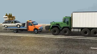 BeamNG Drive - How Much Damage Can Different Cars Do To The B-Series BigRig