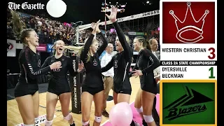 Western Christian beats Beckman for 2019 Iowa Class 2A state volleyball championship