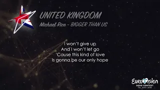 Michael Rice - Bigger Than Us (UK) Eurovision 2019 [Lyrics]