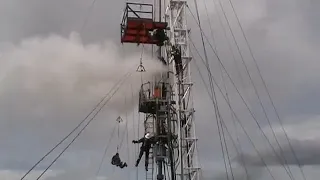 4 man emergency exit of a simulated blowout on a  Snubbing Platform
