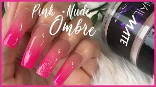 DIY NEON PINK & NUDE OMBRÉ NAILS