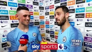 Bernardo Silva gives his Man of the Match award to goalscorer Phil Foden! | Man City 1-0 Tottenham