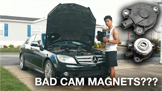 W204 MERCEDES C350 Camshaft Adjuster Magnets & Cam Position Sensors! OIL LEAKING ISSUE FOR M272!!!