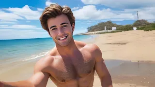 Young Men at Glenelg Beach [4K AI Males Lookbook]