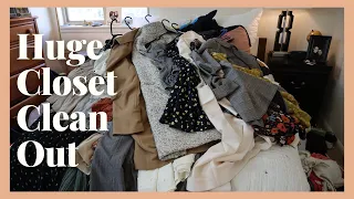 *HUGE* Closet Clean Out & Try-On || Closet Declutter + Clean With Me