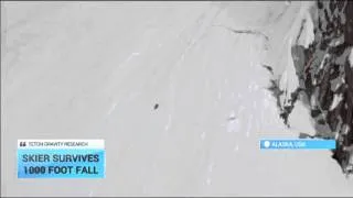 Skier Survives 1000 Foot Fall: Skier got away with only 2 jammed fingers, some bruises