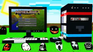 SURVIVAL COMPUTER BASE JEFF THE KILLER and SCARY NEXTBOTS in Minecraft - Gameplay - Coffin Meme
