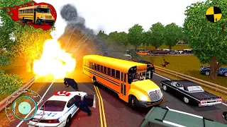 GTA 4 Crazy School Bus Crashes Ep.14