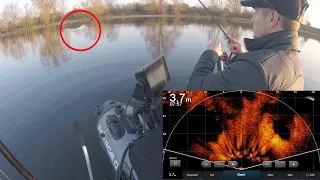 Fishing a Dutch river lake using Garmin livescope perspective mode.