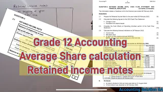 Grade 12 Accounting Term 1 | Average Share Calculation | Balance sheet Retained income note