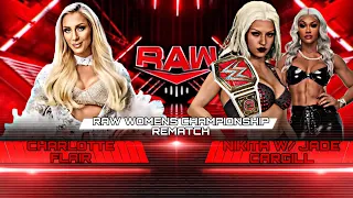 WWE 2K23 RAW Nikita W/ Jade Cargill VS Charlotte Flair - Raw Womens Championship Rematch