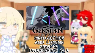 Genshin Impact MVH +AETHER AND LUMINE REACT TO UNDERVERSE 0.6 (FIGHT SCENE ONLY) [REQ] [MALEMC]