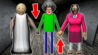 Granny vs Baldi vs Scary Teacher - funny horror animation (30 minutes with Granny)