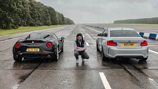 Alfa Romeo 4C VS BMW M2 Competition - WET Drag Race!