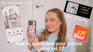 HOW TO CUSTOMIZE YOUR IPHONE WITH IOS 17 TUTORIAL *aesthetic* | IOS 17 NEW FEATURES & STANDBY