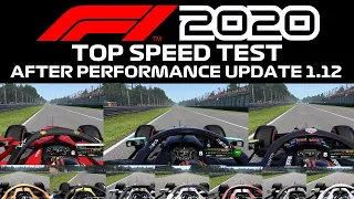 What is the Fastest F1 2020 Car After The Performance Update 1.12? | Top Speed Test (KPH)