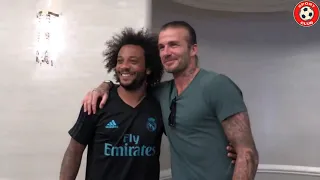 DAVID BECKHAM visits the Real Madrid