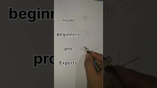 how to draw eyes (noob vs beginners vs pro vs experts)#shorts #eyedrawing #art