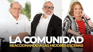 Álex de la Iglesia, Carmen Maura y Emilio Gutiérrez Caba reaccionan a escenas de 'La comunidad'