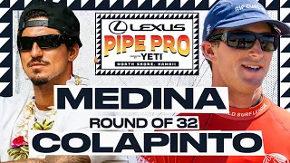 Gabriel Medina vs Crosby Colapinto | Lexus Pipe Pro presented by YETI - Round of 32 Heat Replay