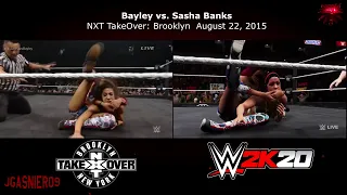 WWE 2K20 vs Real Life - NXT TakeOver Brooklyn : Bayley vs. Sasha Banks