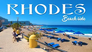 RHODES - Walk along the beach side - Rhodes, Greece - 4K