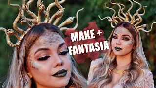 MEDUSA: MAQUIAGEM DE HALLOWEEN + DIY FANTASIA MUITO FÁCIL| #makeween