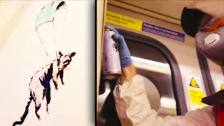 New Banksy Art Encourages Face Masks on London Tube