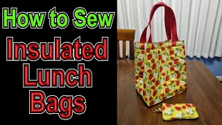 How to sew a lined insulated lunch box bag with no bindings. DIY cooler bag Easy beginner project