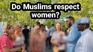 Do Muslims respect women? Ali Dawah And Visitor Speakers Corner Sam Dawah