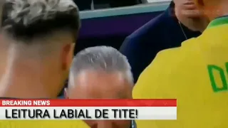 Leitura labial de orientação de Tite para Fred e seleção em campo  antes da eliminação para Croácia