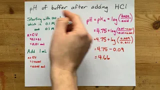 Find the pH of a Buffer after Adding HCl