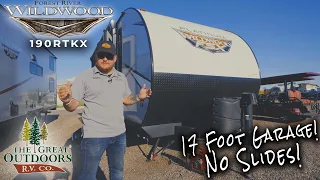 NEW Wildwood FSX Platinum 190RTKX - Toy Hauler w/ 17 FOOT Garage! [Best Travel Trailer Toy Hauler]