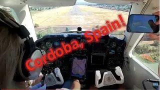 How to fly to beautiful Cordoba, Spain, in the autumn. Sunny and full of people. Bonanza F33A