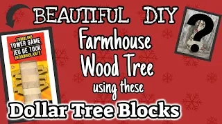 Dollar Tree DIY FARMHOUSE Wood Tree | LOOK what I do with these BLOCKS NOW!!!