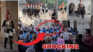 First Day On Duty Female Kings Guard Shouts Loud Tourist Gets Shocked and Runs Away from the Guards!