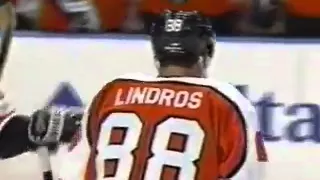 1997 ECF Game 3 Flyers beat Rangers 6-3 as Eric Lindros scores a hat trick