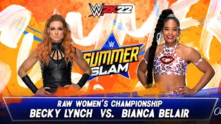 Becky Lynch vs. Bianca Belair | Raw Women’s Championship Match | 2022 SummerSlam | WWE 2K22