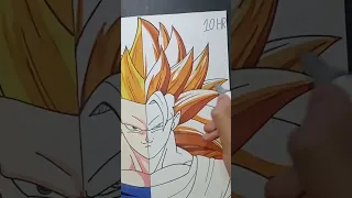 Drawing✨ GOKU SSJ 3 ✨in 1 hour vs.10 hours(Part-2)#shorts