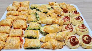 Puff pastry | 4 quick and easy APERITIF ideas - easy recipes - best delicious recipes