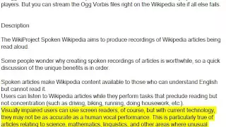 Wikipedia Spoken Articles