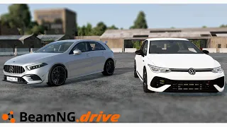 Хот Хэтчи - AMG A45 против VW Golf R - ПРОВЕРЯЕМ В BeamNgDrive