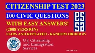 2023 - 100 Civics Questions & Answers for the U.S. Citizenship Test and Interview - SLOW ENGLISH  #5