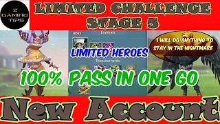 Dream Witch Limited Challenge Stage 5 - New Account Limited Heroes (100% pass in one go)