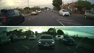 Impatient Golf driver beeps learner then pulls out on another car