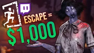 GIFTING $1000 TO THE TWITCH STREAMER THAT ESCAPES! | Dead By Daylight